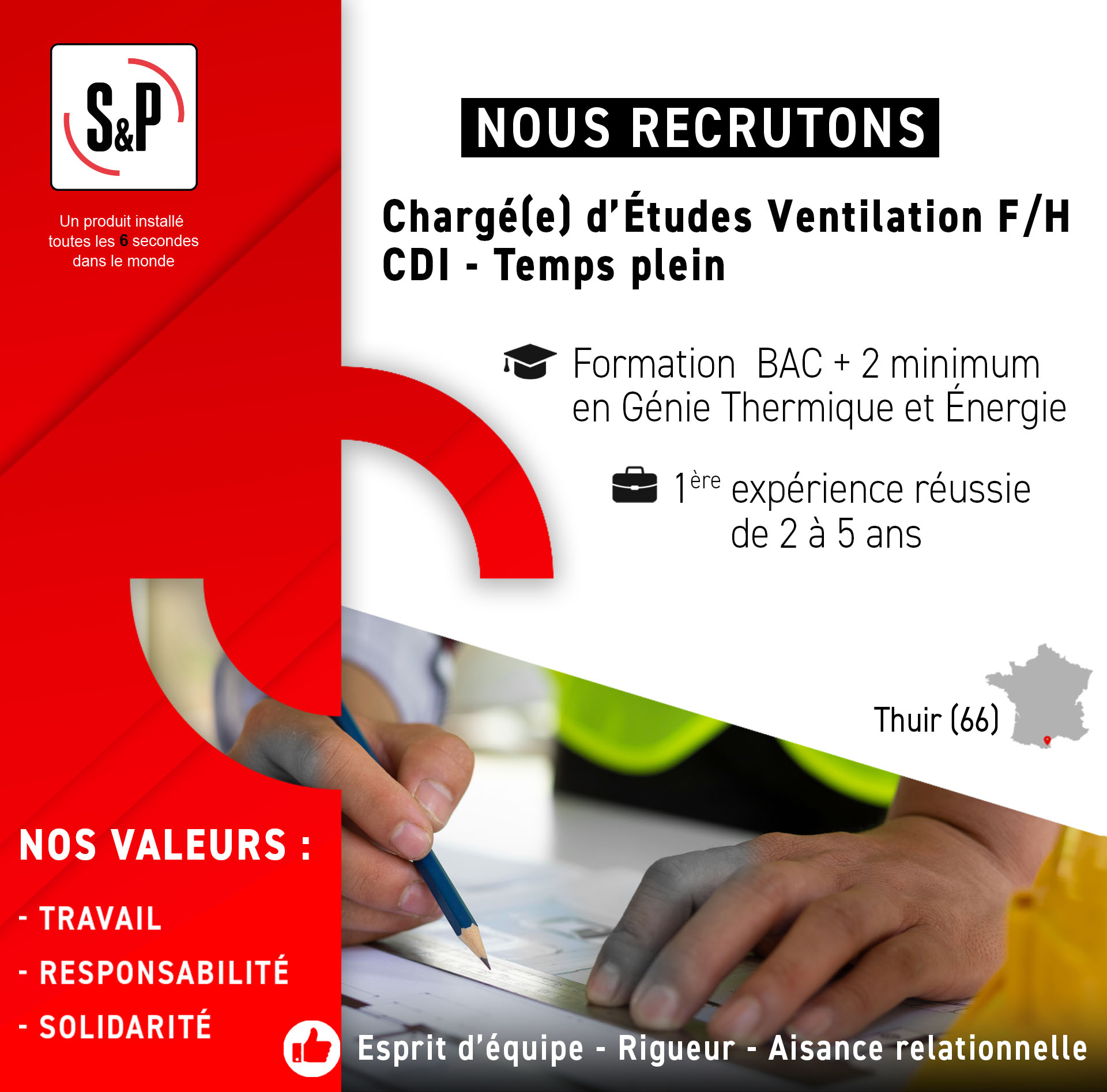 Recrutement Chargé d'Etudes Ventilation